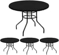 LUSHVIDA 4PCS Round Tablecloth, Fitted Table Cloth for 45"-56" Tables Black by LUSHVIDA