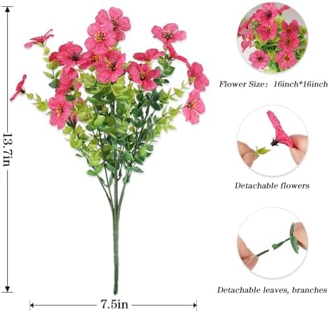 AGIRL Artificial Flowers Outdoor UV Resistant Fake Plant Garden Patio Decor - Image 3