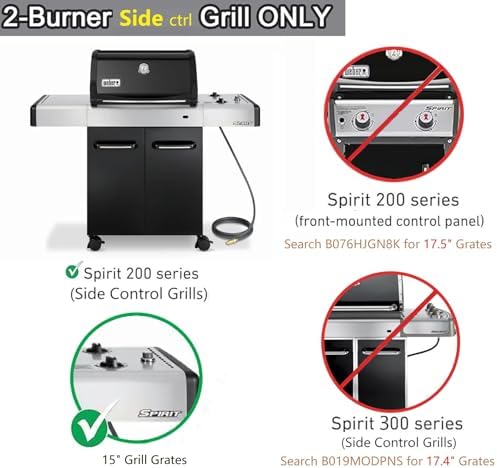 Hongso 7521 Genesis Silver A Grill Grates for Weber Spirit 200 Side Control - Image 2