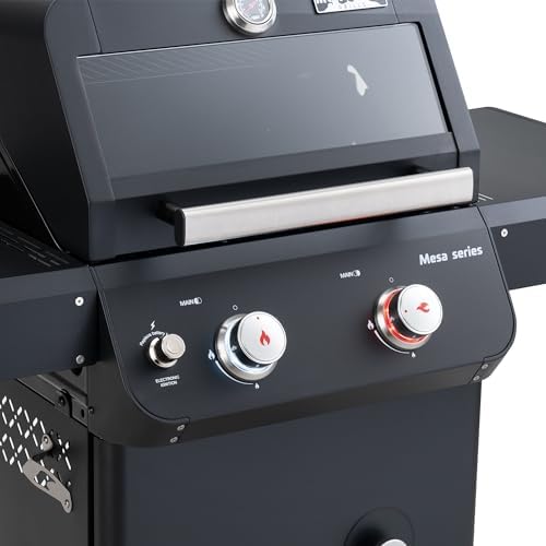 Monument Grills 2-Burner Foldable Stainless Steel Liquid Propane Gas Patio Garden Barbecue Grill with Clearview® Lid, Knob Control Mesa220 with BBQ Cover - Image 3