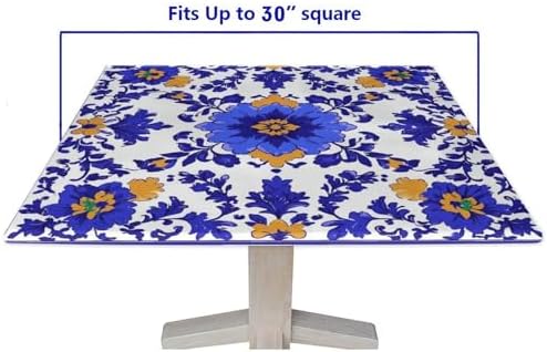 Square Table Topper, Mexican Talavera Pattern Printed on Oilproof Cover for Outdoor Table, Use for Weddings Baby Showers Events, Fit for 30" x 30" Square Tables - Image 5