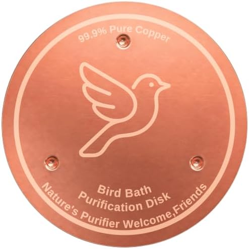 Copper Disc for Bird Bath, 99.9% Pure Copper (Dove) by Raise+Your+Game