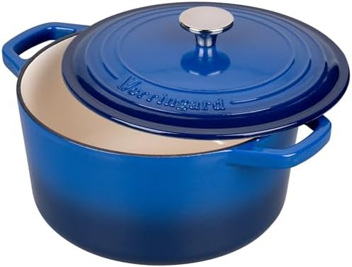 VORRINGARD Enameled Cast Iron Dutch Oven Pot with Lid, for Bread Baking, Round Bread Oven- include Sourdough Bread Baking Supplies Set, 4.5QT, Blue - Image 5