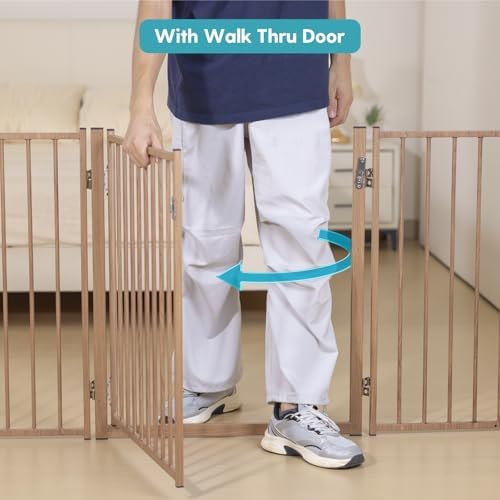 No Pawblems Freestanding Dog Gate with Door for Indoor & Outdoor, 30'' Tall - Image 6
