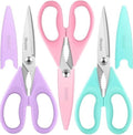 iBayam 8.7" Cute Kitchen Scissors All Purpose, Pastel Pink Purple Teal by iBayamDirect