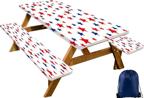 CAPSCEOLL Fitted Picnic Table Cover with Bench Covers 5ft - Stars by CAPSCEOLL