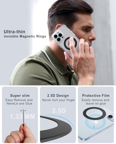 Magnetic Adapter Ring, Compatible with Kindle Pop Socket Magnetic,for Magsafe Accessories & Wireless Charging for iPhone 16/15/14/13/12 Mini Plus Pro Max/Pixel 8/ S24 Ultra/ S23 and More - Image 2