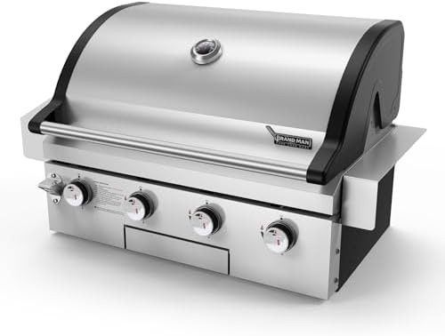 Brand-Man Built-In Gas Grill Head, 30-Inch 4-Burner Outdoor Kitchen Grill by BRANDMANGRILLSSINCE1987