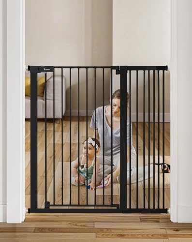 COMOMY 42" Extra Tall Baby Gate for Stairs, Fits 29.5" to 43.3" Openings by COMOMY