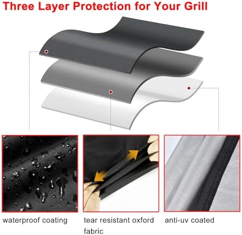 40 Inch Grill Cover, Heavy Duty Waterproof Small BBQ Smoker Cover - Image 3