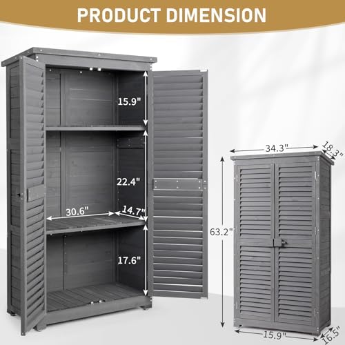 Outvita Outdoor Storage Cabinet, 63in, Grey - Image 5