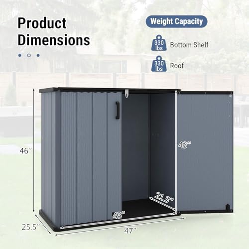 Tangkula 23.5 Cu.ft Outdoor Storage Shed with Lockable Door - Image 4