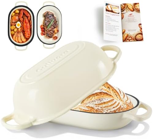 5-Quart Oval Dutch Oven for Bread Baking by Culivora