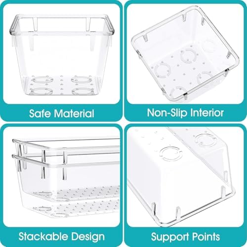 7 PCS Plastic Drawer Organizers Set, 4 Size Desk Drawer Organizer Trays - Image 3