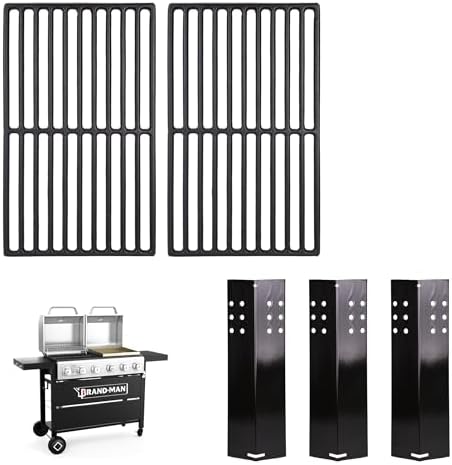 Grill Grate for Brand-Man Hoss Series - 2 Cast Iron Grate & 3 Flame Tamer by BRANDMANGRILLSSINCE1987