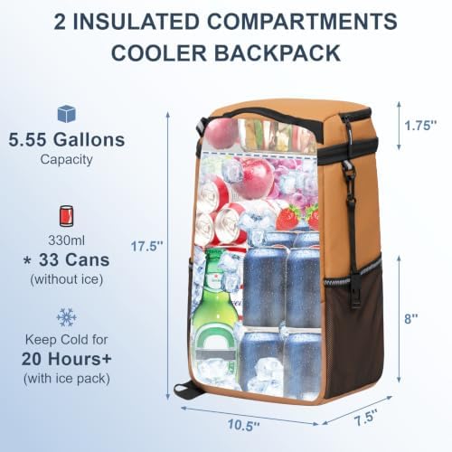 SPARTER Backpack Cooler Insulated 33/49 Can Leakproof Waterproof Bag Beach - Image 2