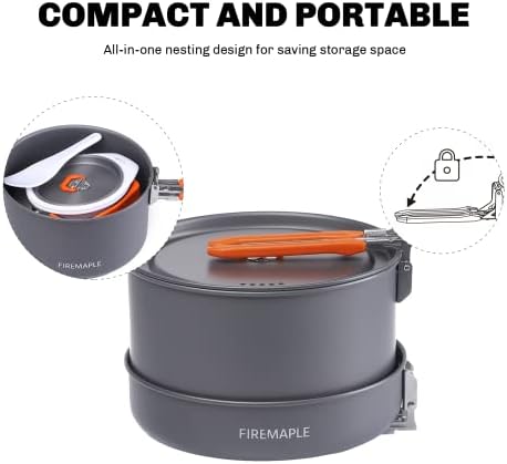Fire-Maple Feast Outdoor Camping Cookware, Pot and Pan Set Stackable Kit - Image 3