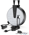 DEWENWILS Retractable Extension Cord Reel, Metal Reel with 30FT Power Cord by DEWENWILS
