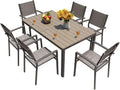 Homall 7-Piece Patio Dining Set, Metal Outdoor Dining Set for 6, Light Grey by Homall