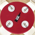 LUSHVIDA Round Tablecloth, Fitted Table Cloth for 36"-44" Tables, Red by LUSHVIDA