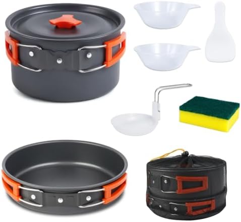 Lightweight Camping Cookware Set for 1-2 People, Hard-Anodized - Image 7