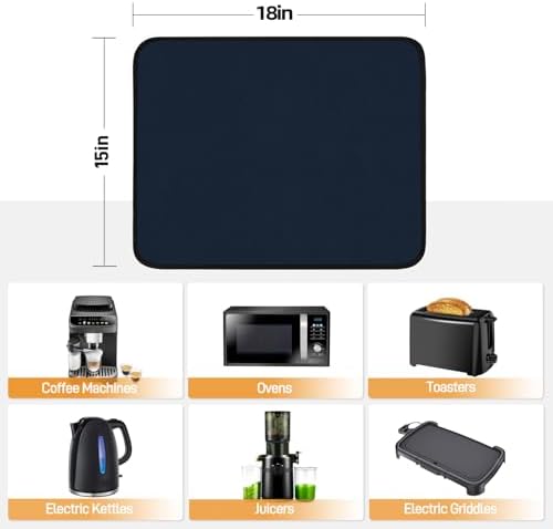 Heat Resistant Mats for Air Fryer on Countertop, 18 x 15in, Blue - Image 5