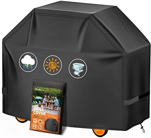 Grill Cover 60 Inch - Superior BBQ Cover for Weber Genesis 300 Series Gas Grill - 600D Outdoor Barbecue Covers for Weber Genesis ii 300, Dyna-glo, Char-Broil, Nexgrill, Monument and Brinkmann by HomWanna