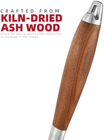 Heavy-Duty Heat-Treated Ash Wood BBQ Grilling Tools Set | Extra-Thick Stainless Steel Spatula, Fork & Tongs | Essential Barbecue Accessories, for Grill Enthusiasts - Image 2