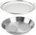 Oil Filter Tray, Stainless Steel Mesh Drain Basket Colanders Air Fryer Accessories for Fried Food Draining Rack Barbecue Grill Tray Net Draining Pan Strainer for Vegetable Dessert (8.7 Inch) by WBJKZJD
