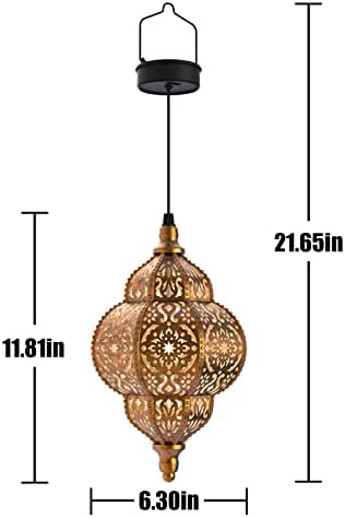 Hapjoy Hanging Solar Lights Outdoor Garden Decor Solar Lantern Waterproof Plastic Moroccan Outdoor Decorations for Patio Pathway Yard Backyard Garden Decorative (2 Pack, Bronze) - Image 6