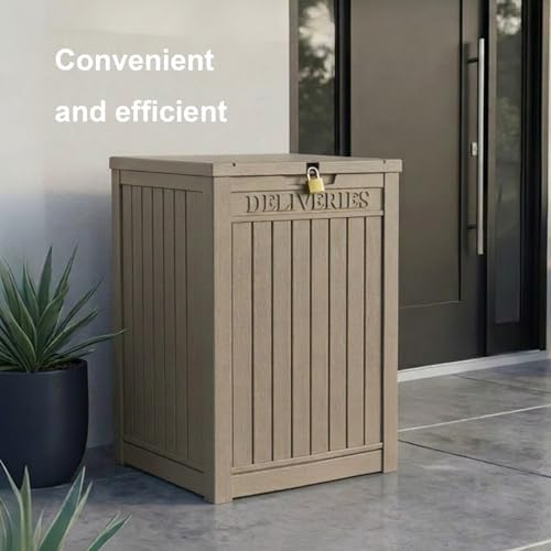 PatioZen Package Delivery Box 55 Gallon with Lockable Secure,Outdoor Package Drop Container Waterproof for Porch Patio and Curbside(Grey) - Image 7