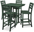 POLYWOOD® La Casa Café 5-Piece Farmhouse Trestle Bar Set in Green by Unknown