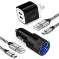 USB C Samsung Fast Car Charger for Galaxy S26 Ultra S26 S25 Ultra S25 FE A17 A16 A15 A36 A56 Z Flip7 Fold7 A55 iPhone 17e 17 16e 16 15 Pro Max,Rapid Wall Charger+Car Charger Adapter+2 Type C Cable 3ft by SIXSIM