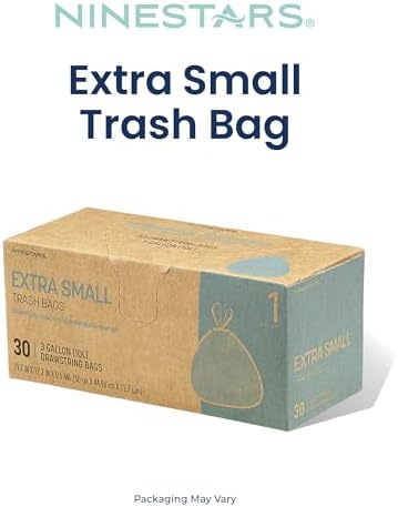 Ninestars Strong White Trash Bags with Drawstring, 3 Gallon 180 Count, Kitchen Drawstring trash bags 180 Trash Bags (3 Gallon 180 ct) - Image 6