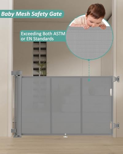 Miumoon 71 inch Reinforced Retractable Baby Gates 34 inch Tall - Image 5