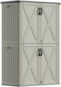 Devoko 50 Cu Ft Plastic Outdoor Storage Cabinet, Beige by DEVOKO
