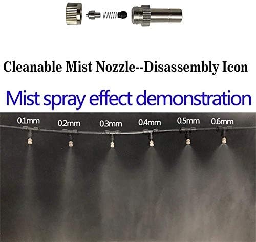 Misting Nozzles for Outdoor Cooling System 10pcs Mister Nozzle Atomizing Misting Sprayer Fog Nozzles for Garden, Humidification, Landscaping, Dust Control, 0.024Inch (Size : 0.6mm) - Image 5