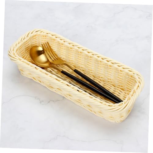 3 Piece Woven Cutlery Storage Basket for Bread Rolls - Image 6