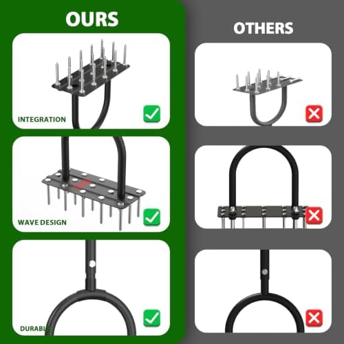 Lawn Aerator Tool, Heavy Duty Manual Grass Aerator for Lawn（Black） - Image 4