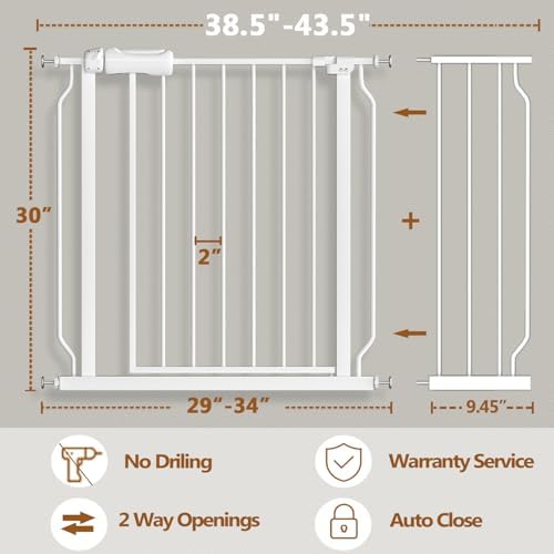 Fairy Baby 38.5-43.5 Inch Extra Wide Baby Gate for Doorways Stairs Hallway - Image 3