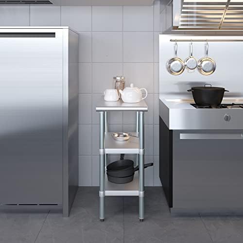18" x 24" Stainless Steel Work Table with 2 Adjustable Undershelves NSF - Image 7