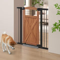 beeNbkks Farmhouse Barn Door Dog Gate, 39" Tall Anti-Trip Pet Barrier by beeNbkks