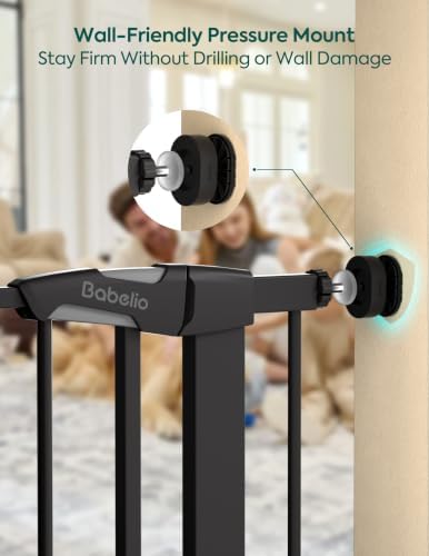 Babelio Auto Close Dog Gate with Cat Door, CatPrivilege I, 29-43" - Image 6