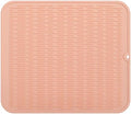 MicoYang Silicone Dish Drying Mat for Multiple Usage,Easy clean,Eco-friendly,Heat-resistant Silicone Mat for Kitchen Counter or Sink,Refrigerator or Drawer Liner Pink XL 18 inches x 16 inches by MicoYang