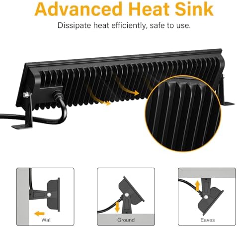 Onforu 1Pack LED Shop Lights,100W 14000lm Plug in Ultra Bright LED Work Lights,6500K Daylight White Garage Light,IP66 Waterproof Lighting for Garage Warehouses Workshop - Image 6