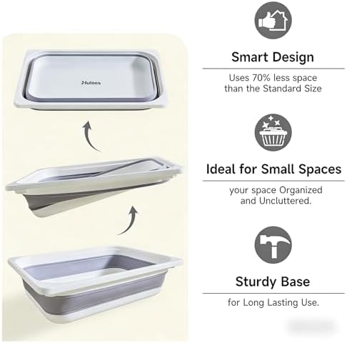 Collapsible Square Wash Basin, Portable Foldable Tub as RV Sink Ice Bucket Dishpan, Multipurpose Storage Basket for Camping BBQ Garage Garden Home Cleaning - Image 4