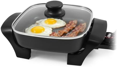 Elite Gourmet 2.5Qt Compact Nonstick Electric Skillet, 8"x8", 600W by EliteGourmet