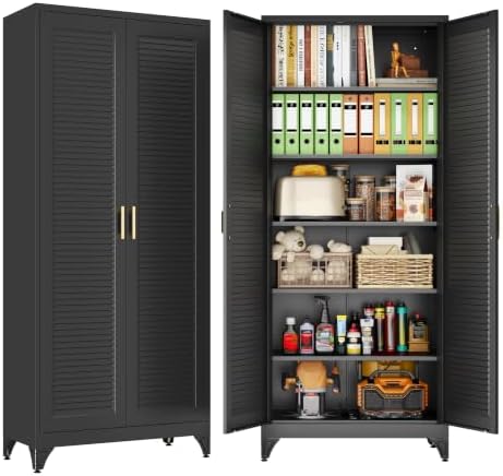 75" Metal Pantry Cabinet,Kitchen Storage Cabinet with Shelves by SteelLifeNeatlyOrganized