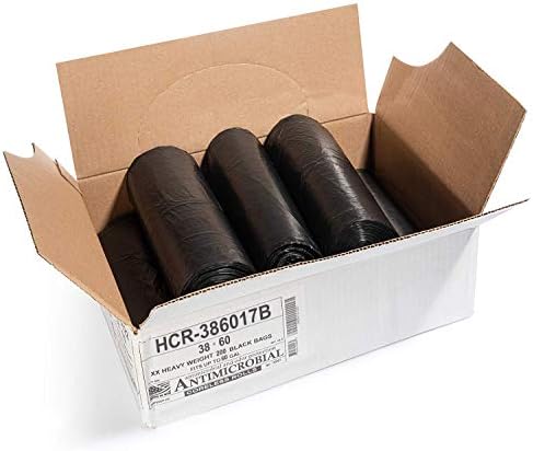 Aluf Plastics 60 Gal Black Trash Bags, 38" x 60" - Image 2