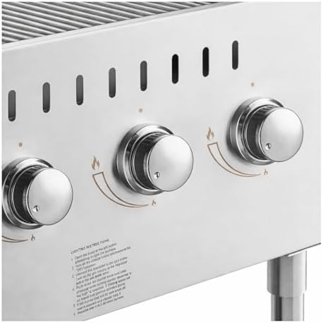 Commercial Stainless Steel Outdoor Liquid Propane Grill with Pizza Oven Attachment, 30" Cooking Surface, 4 Burners, 64,000 BTU, for Restaurant Patio, Resort, Catering, Outdoor Kitchen, Hotel - Image 3